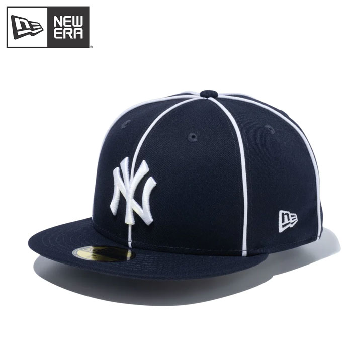 即日出荷 限定 newera ニューエラ キャップ 野球帽 59FIFTY Piping パイピング ニューヨーク・ヤンキース ネイビー/ホワイト 14109884 era24ss