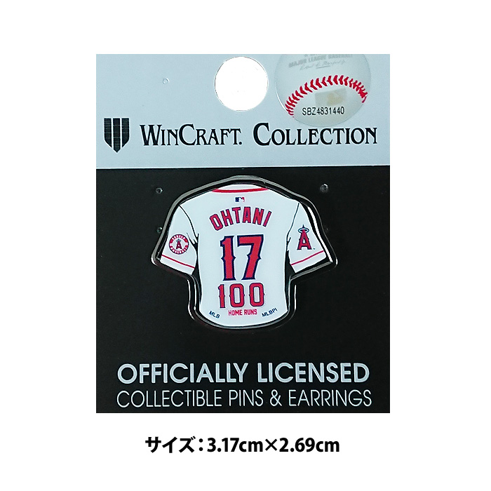 即日出荷 大谷翔平選手 100号ホームラン記念 ピンバッジ MLB-OHT-100HR-PIN/JRS