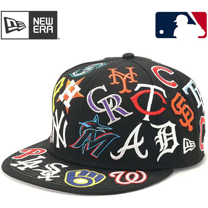 即日出荷 newera ニューエラ ベースボールキャップ アジャスター 9FIFTY MLBロゴ 総柄 直刺繍 Team Logo Allover 12854148 era21fw 202109-new