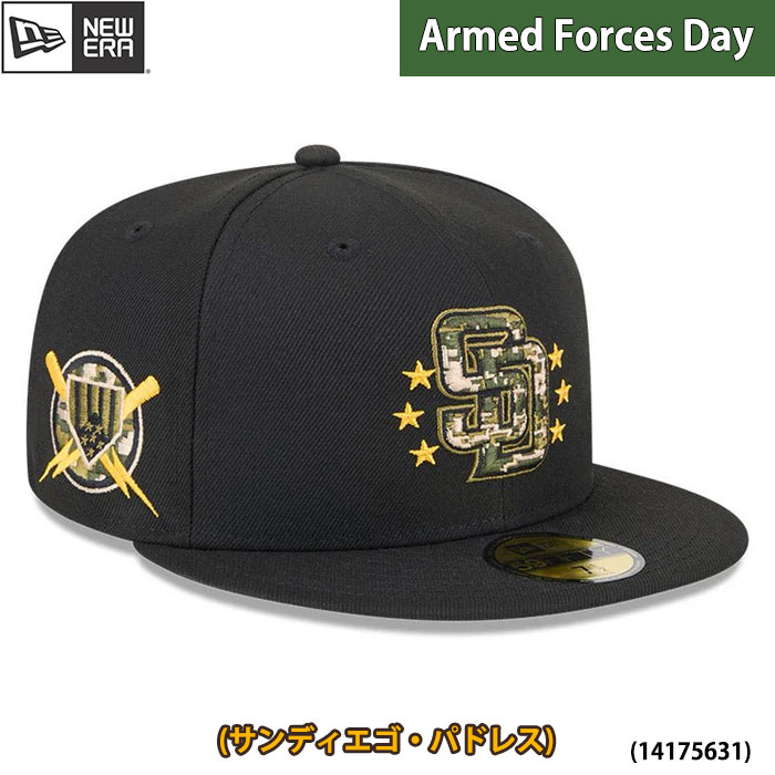 即日出荷 限定 newera ニューエラ キャップ 野球帽 59FIFTY オンフィールド MLB 2024 Armed Forces Day パドレス ブラック 14175631 era24ss