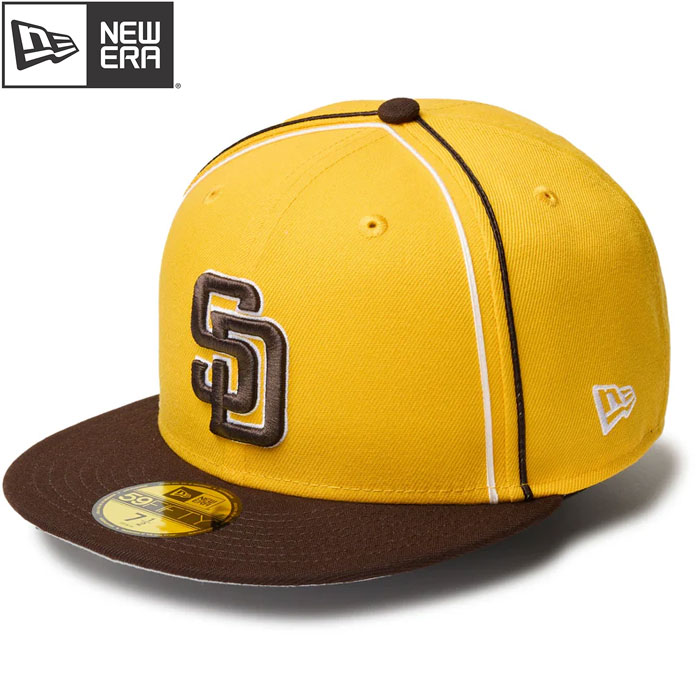 新品 NEWERA SD サンディエゴ ベージュ ニューエラ キャップ MLB 59FIFTY MLB Illusion サンディエゴ・パドレス ベガスゴールド