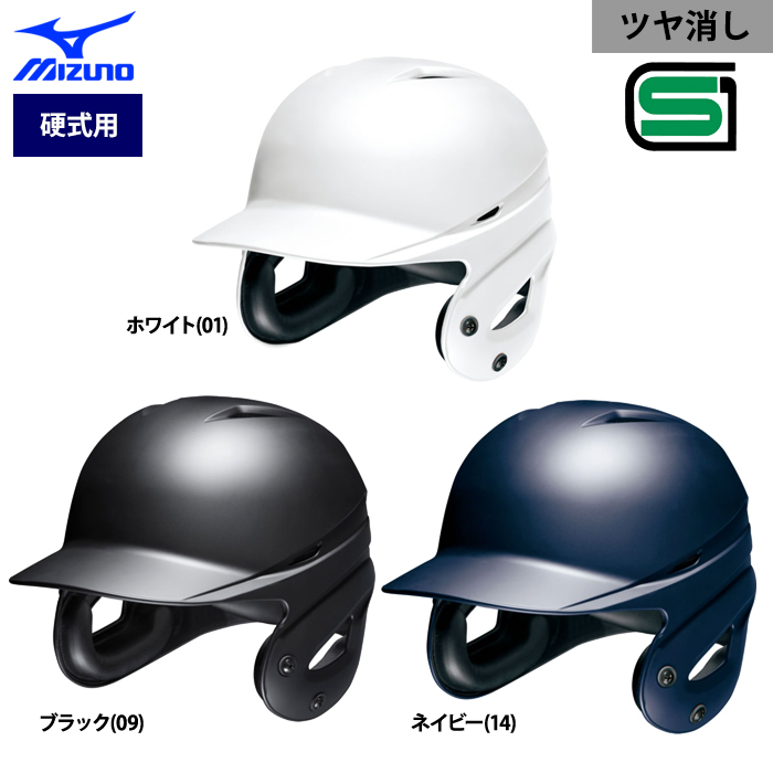 ミズノ 硬式 ヘルメット 野球 両耳 打者用 ツヤ消し ヒートプロテクション 1DJHH212 miz23ss