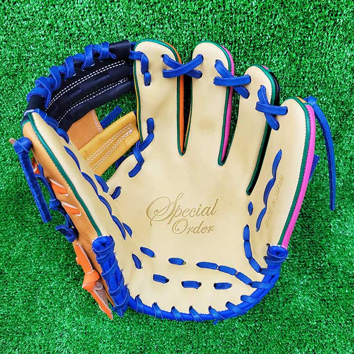 即日出荷 1点物 ベースマン 野球用 軟式用 グラブ 内野用 余り革 廃革