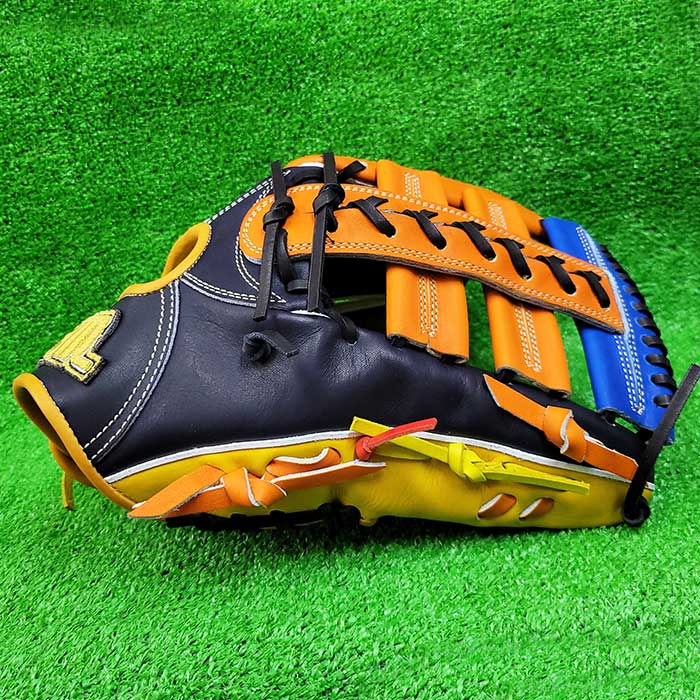 即日出荷 1点物 ベースマン 野球用 軟式用 グラブ 外野手用 余り革 廃