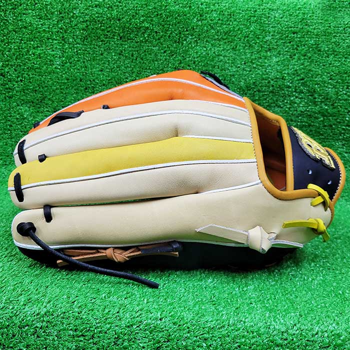 即日出荷 1点物 ベースマン 野球用 軟式用 グラブ 外野手用 余り革 廃