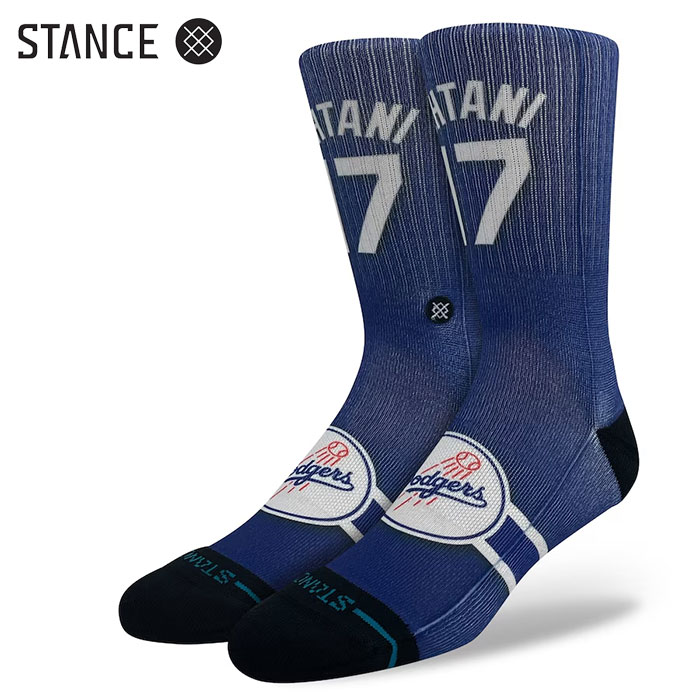 即日出荷 STANCE スタンス カジュアルソックス クルーソックス 大谷翔平 ドジャース ユニフォーム 青 MLB公認 JERSEY OHTANI 2 BLUE A556A24JO2 sta24ss