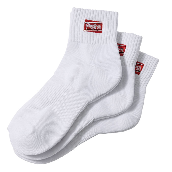ローリングス 3足組 ショートソックス 靴下 ロングパンツ用 野球用
