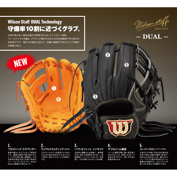 即日出荷 最先端グラブ ウイルソン Wilson Staff DUAL 硬式