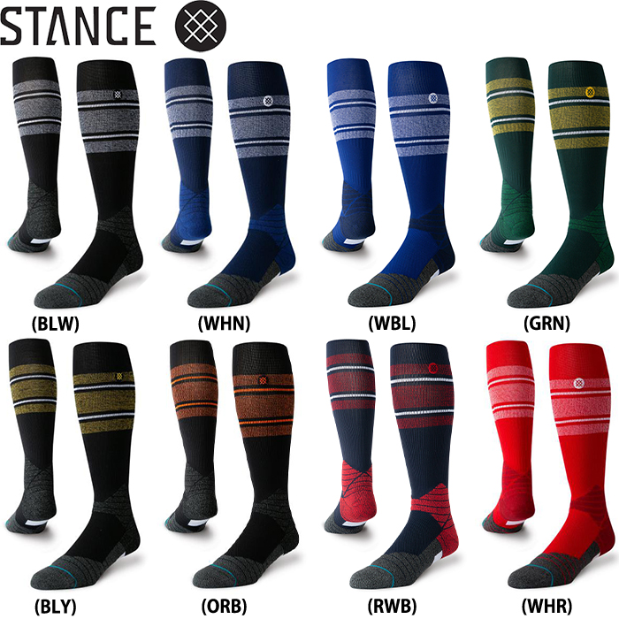 即日出荷 STANCE スタンス 野球用 カラーソックス 試合用 MLB公認 メジャー公認 DMND PRO STRIPE OTC M759A19DMN sta21fw 202106-new