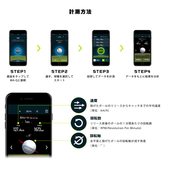 ミズノ MA-Q 野球ボール回転解析システム センサー本体 球質 測定 ...