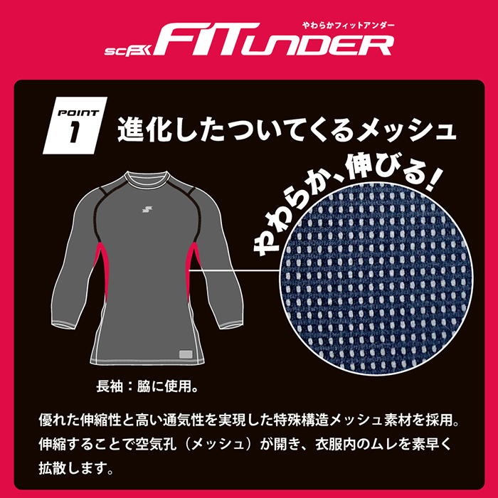 SSK ジュニア用 少年野球用 アンダーシャツ 長袖 ローネック